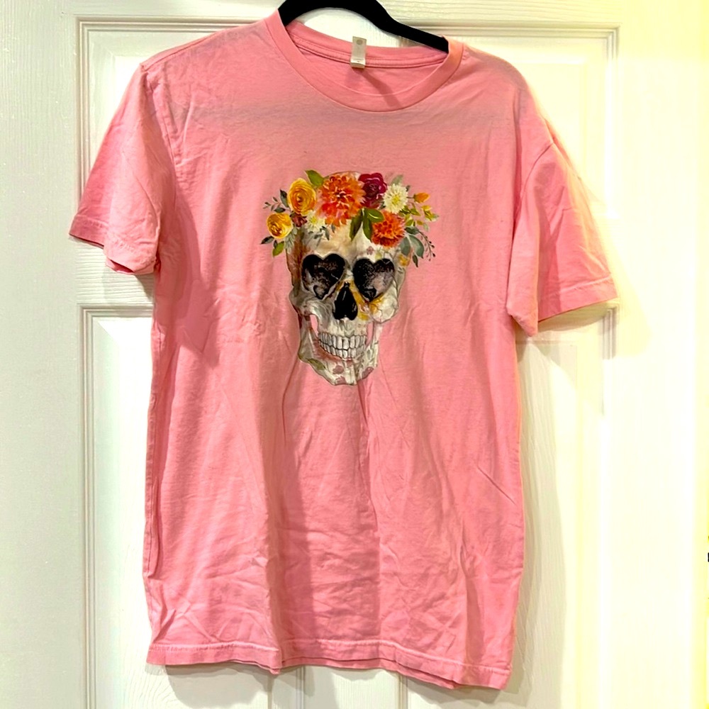 Floral Skull Pink Tee
